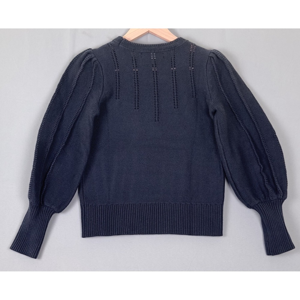 Lauren Ralph Lauren Marmie Puff Sleeve Knit Sweater Women's Small Navy - Picture 2 of 7